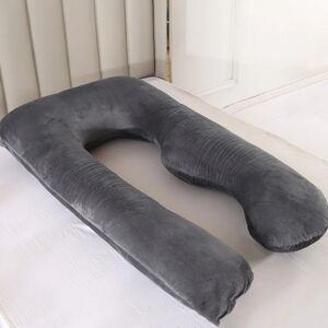 Gray U-Shaped Body Pillow